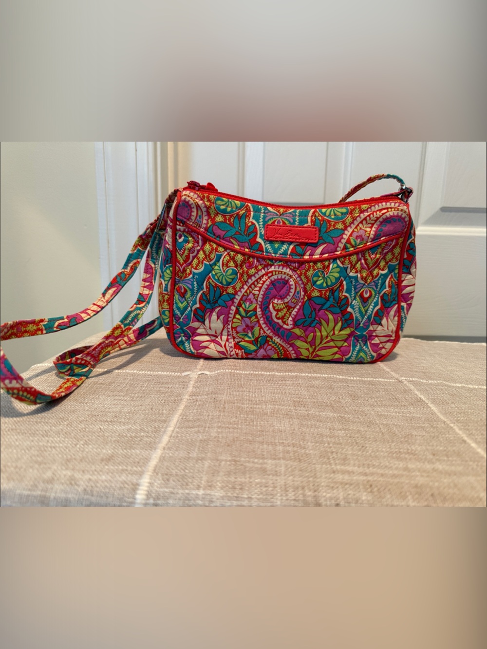 Vera Bradley Quilted Paisley Crossbody - Pink, Teal & Green